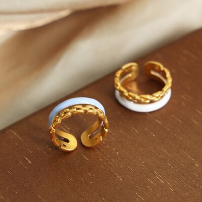 Enamel 18K Gold-Plated Open Ring for a perfect OOTD – dress to impress outfits from Amexza