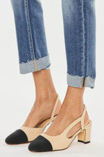 High Rise Cuffed Straight Jeans - Amexza