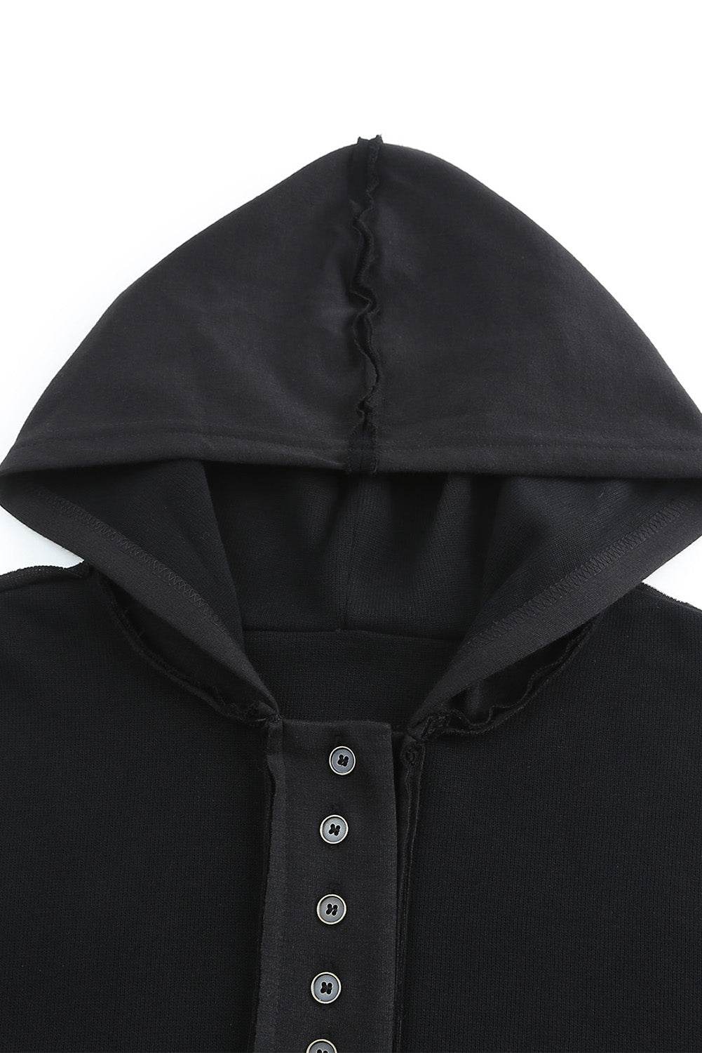 Exposed Seam Long Sleeve Hoodie - Amexza