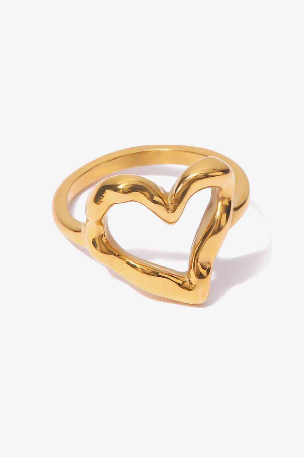 18K Gold Plated Heart-Shaped Ring for a perfect OOTD – dress to impress outfits from Amexza