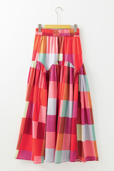 Color Block Elastic Waist Maxi Skirt for a perfect OOTD – dress to impress outfits from Amexza