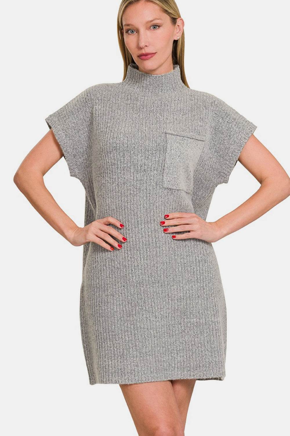 Zenana Short Sleeve Sweater Mini Dress for a perfect OOTD – dress to impress outfits from Amexza