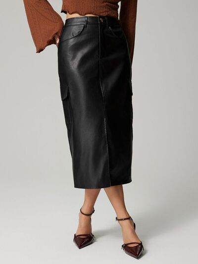 Slit Midi Skirt with Pockets for a perfect OOTD – dress to impress outfits from Amexza