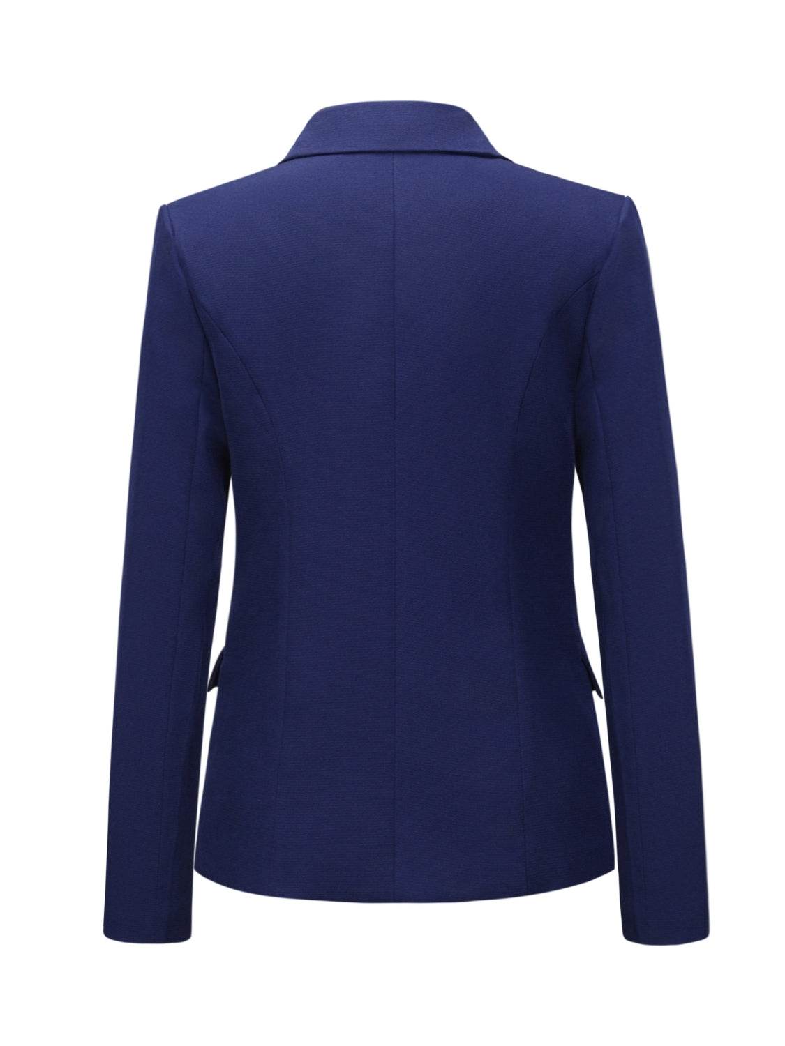 Lapel Collar Long Sleeve Blazer - Amexza