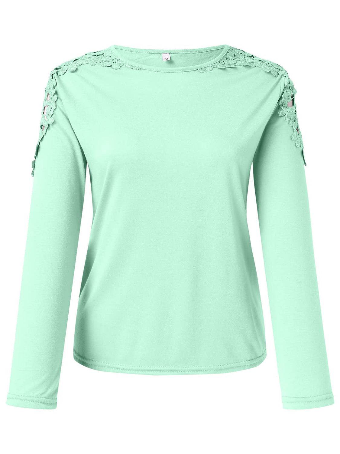 Full Size Cutout Round Neck Long Sleeve T-Shirt - Amexza