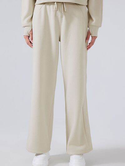 Millennia Drawstring Wide Leg Pants Beige for a perfect OOTD – dress to impress outfits from Amexza