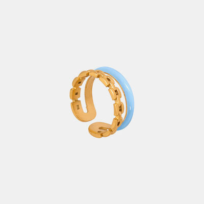 Enamel 18K Gold-Plated Open Ring Light Blue 7 for a perfect OOTD – dress to impress outfits from Amexza