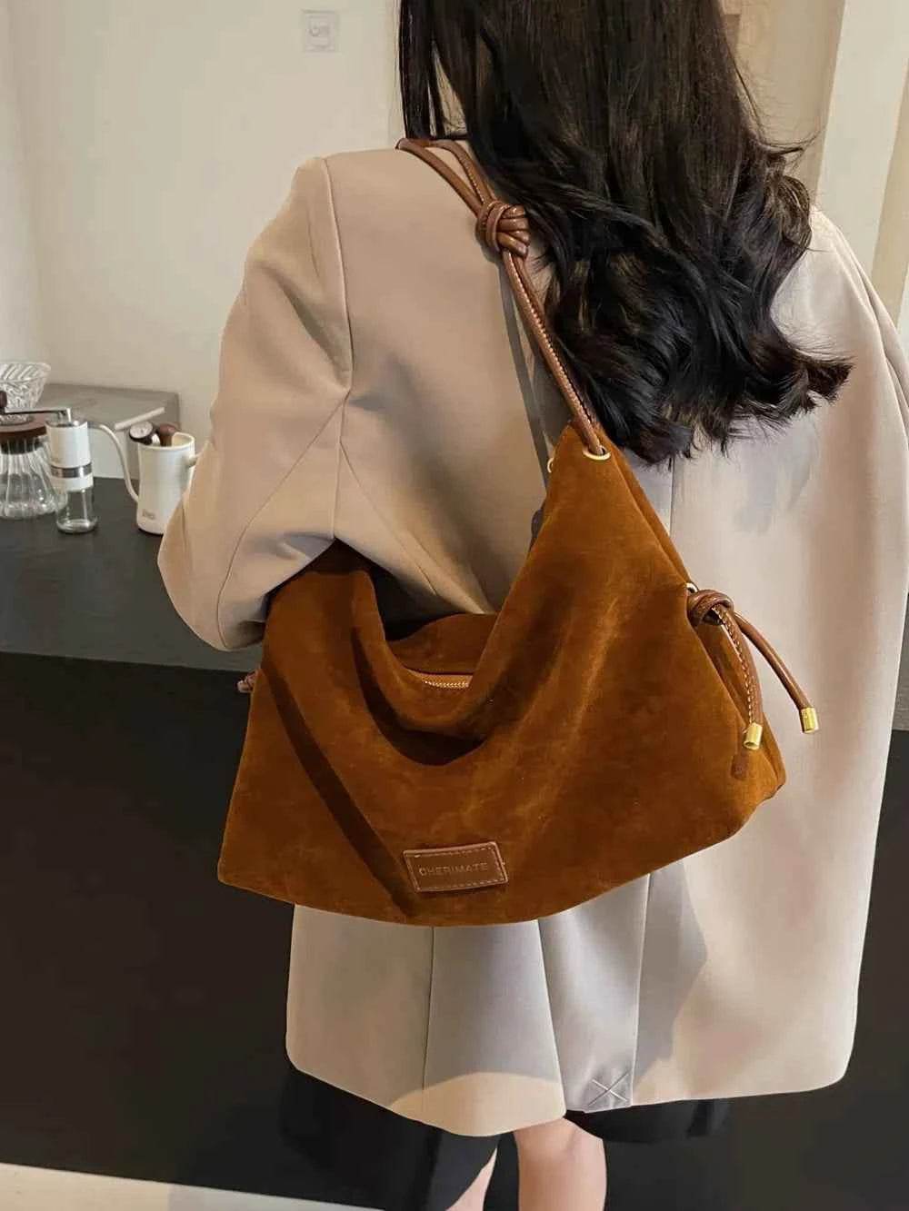 Suede Large Shoulder Bag for a perfect OOTD – dress to impress outfits from Amexza