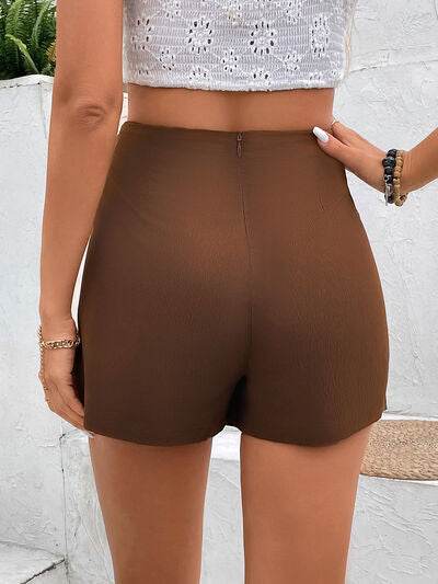 Perfee Pocketed High Waist Shorts - Amexza