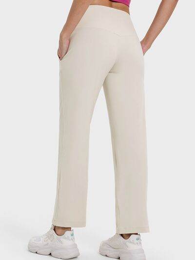 Millennia Pocketed High Waist Active Pants - Amexza