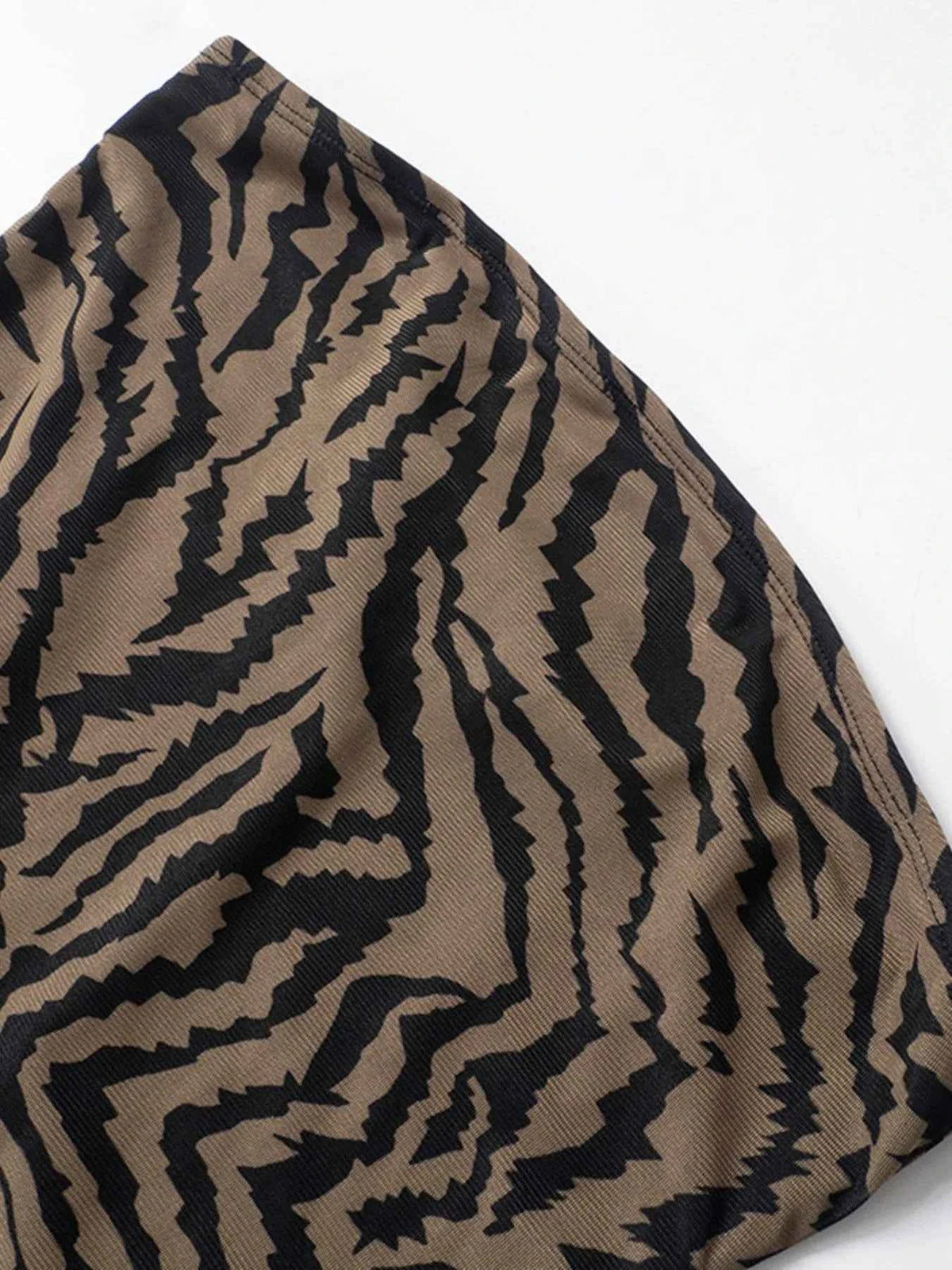 Zebra Print Maxi Dress with Side Slit