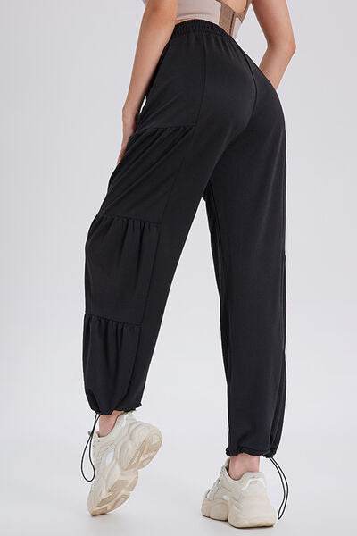 Basic Bae Drawstring Elastic Waist Ruched Joggers for a perfect OOTD – dress to impress outfits from Amexza