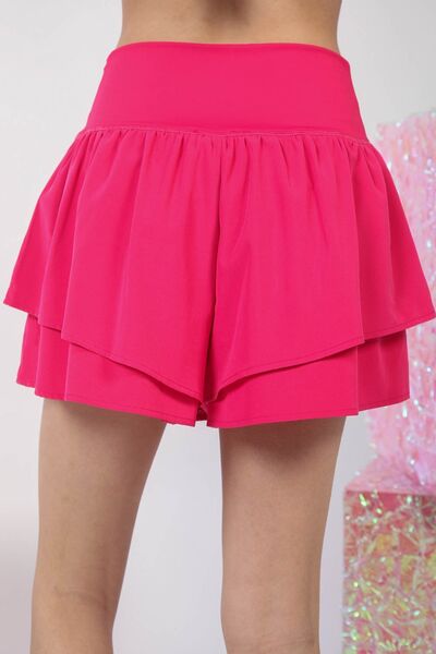 VERY J V-Shaped High Waist Layered Active Shorts for a perfect OOTD – dress to impress outfits from Amexza