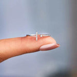 T Shape Inlaid Zircon 925 Sterling Silver Open Ring for a perfect OOTD – dress to impress outfits from Amexza