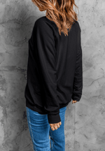 Rhinestone Checkered Lucky Clover Round Neck Sweatshirt for a perfect OOTD – dress to impress outfits from Amexza