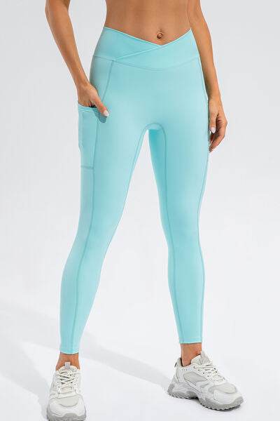 High Waist Active Leggings with Pockets - Amexza