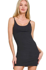 Zenana Ponte Spaghetti Strap Bodycon Mini Dress for a perfect OOTD – dress to impress outfits from Amexza