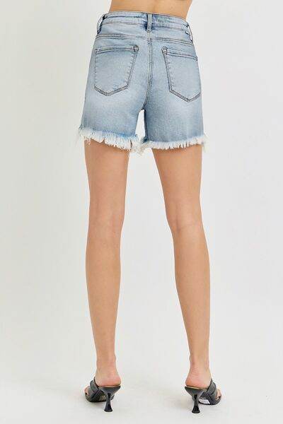 RISEN High Rise Side Step Hem Denim Shorts for a perfect OOTD – dress to impress outfits from Amexza