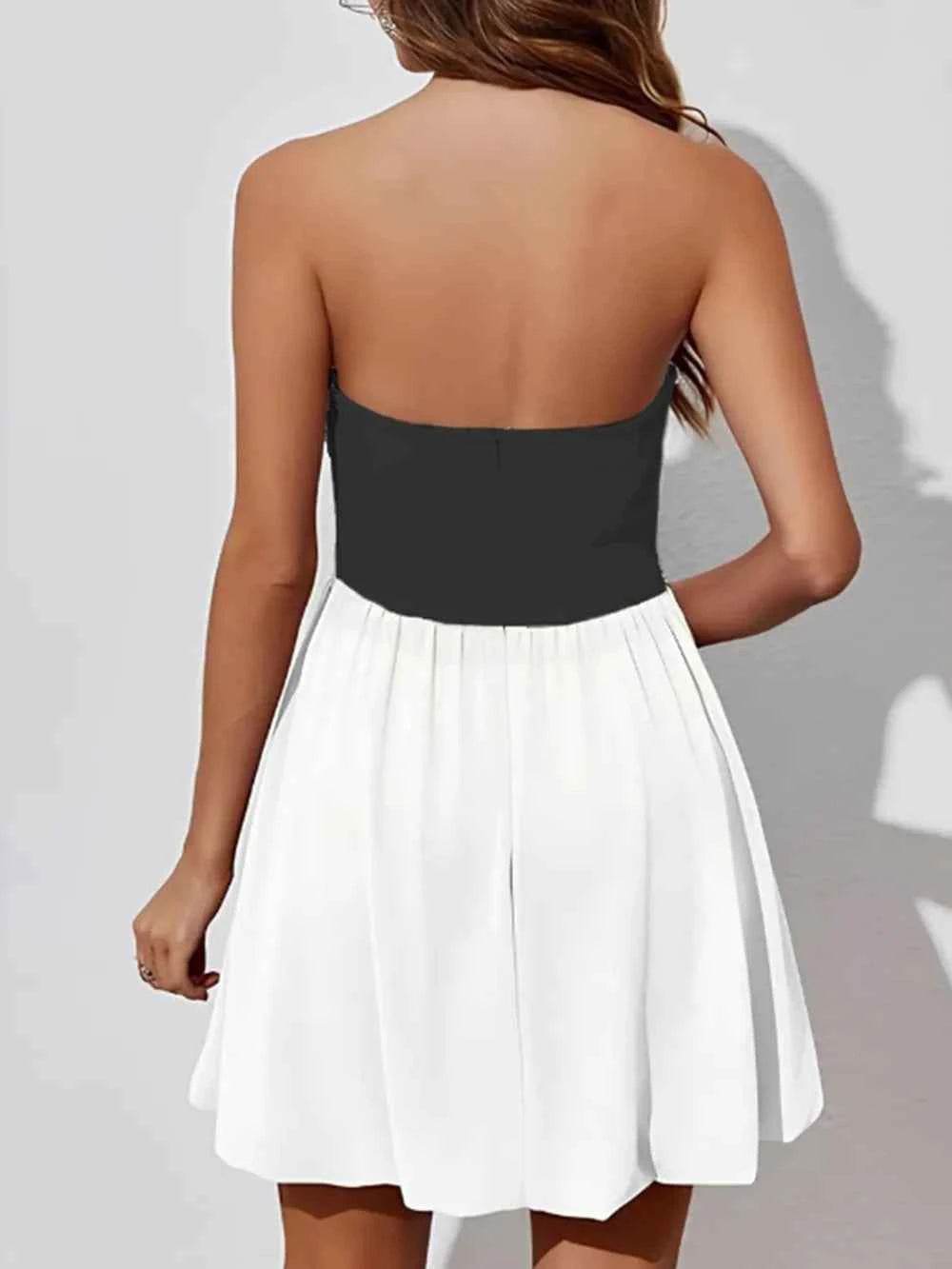 Ruched Two-Tone Tube Mini Dress for a perfect OOTD – dress to impress outfits from Amexza