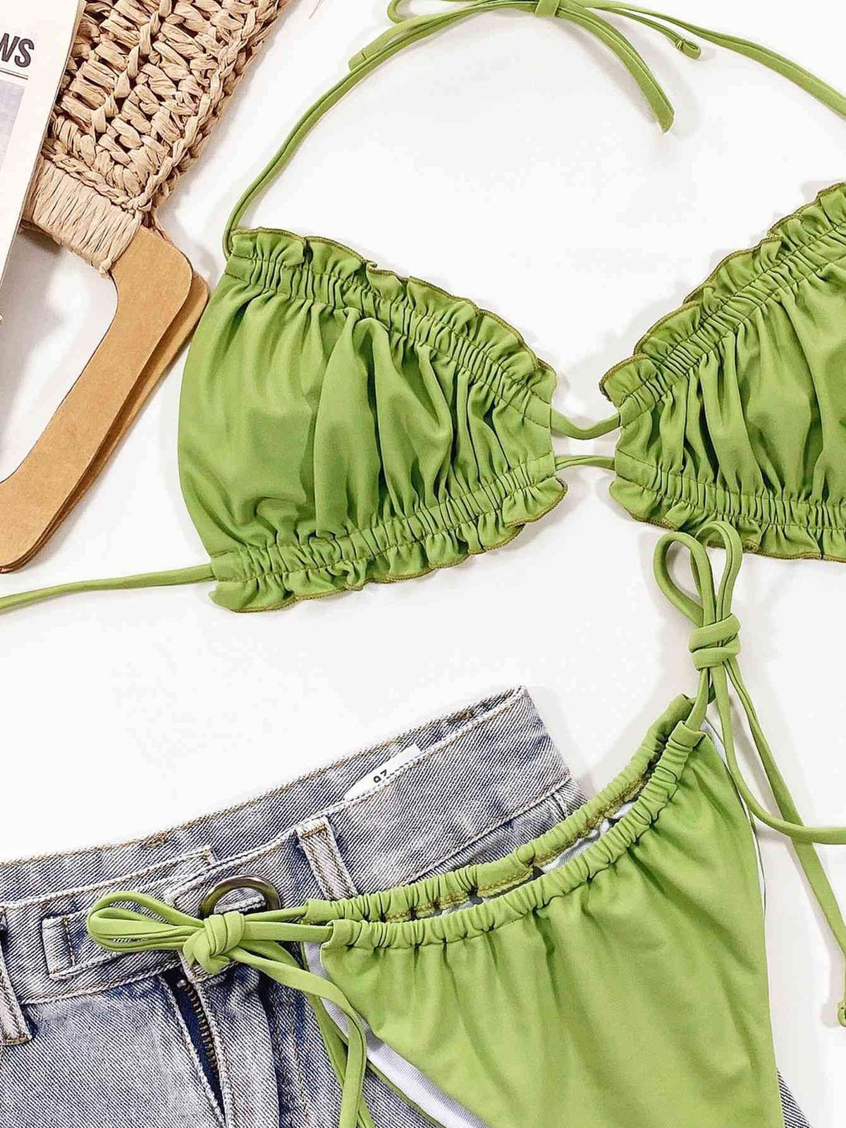 Frill Trill Halter Neck Bikini Set for a perfect OOTD – dress to impress outfits from Amexza