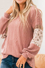 Sequin Leopard Round Neck Long Sleeve Sweater for a perfect OOTD – dress to impress outfits from Amexza