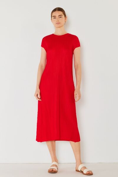 Marina West Swim Pleated Cap Sleeve A-Line Dress for a perfect OOTD – dress to impress outfits from Amexza