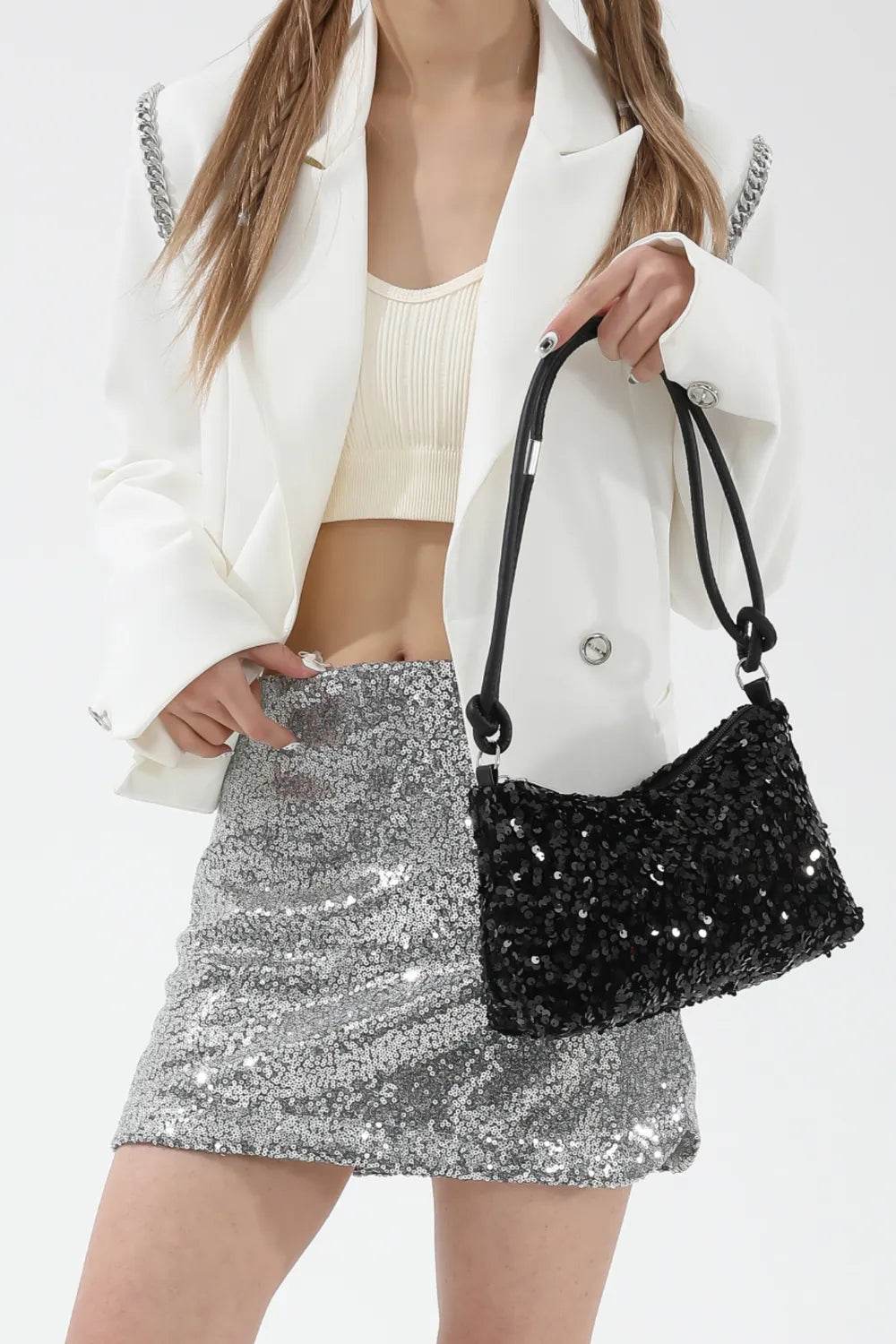 Sequin Double Strap Shoulder Bag for a perfect OOTD – dress to impress outfits from Amexza