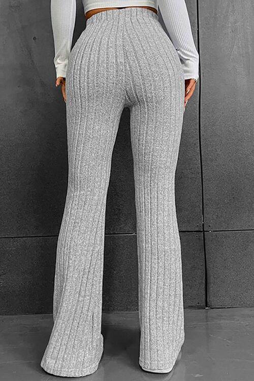 Ribbed High Waist Flare Bootcut Pants for a perfect OOTD – dress to impress outfits from Amexza