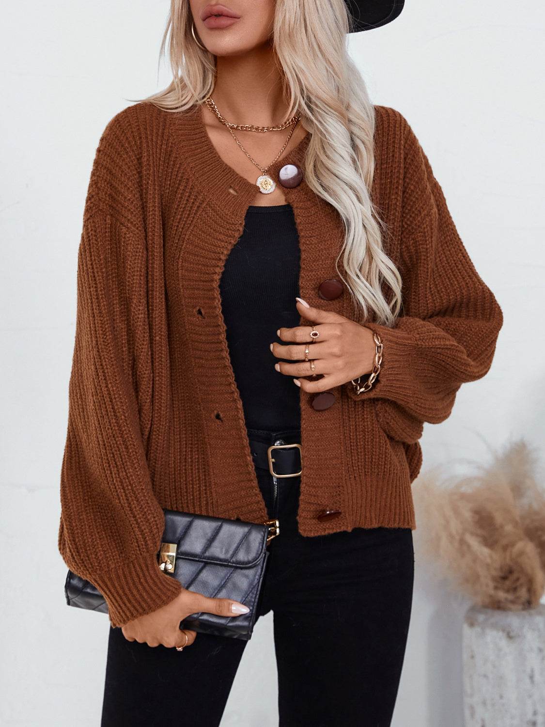 Button Down Long Sleeve Cardigan for a perfect OOTD – dress to impress outfits from Amexza