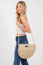 Fame Braided Semi Circle Tote Bag Iv One Size for a perfect OOTD – dress to impress outfits from Amexza