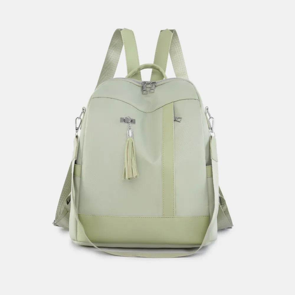 Tassel Oxford Cloth Backpack Bag Light Green One Size for a perfect OOTD – dress to impress outfits from Amexza