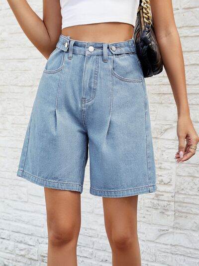 High Waist Denim Shorts with Pockets for a perfect OOTD – dress to impress outfits from Amexza