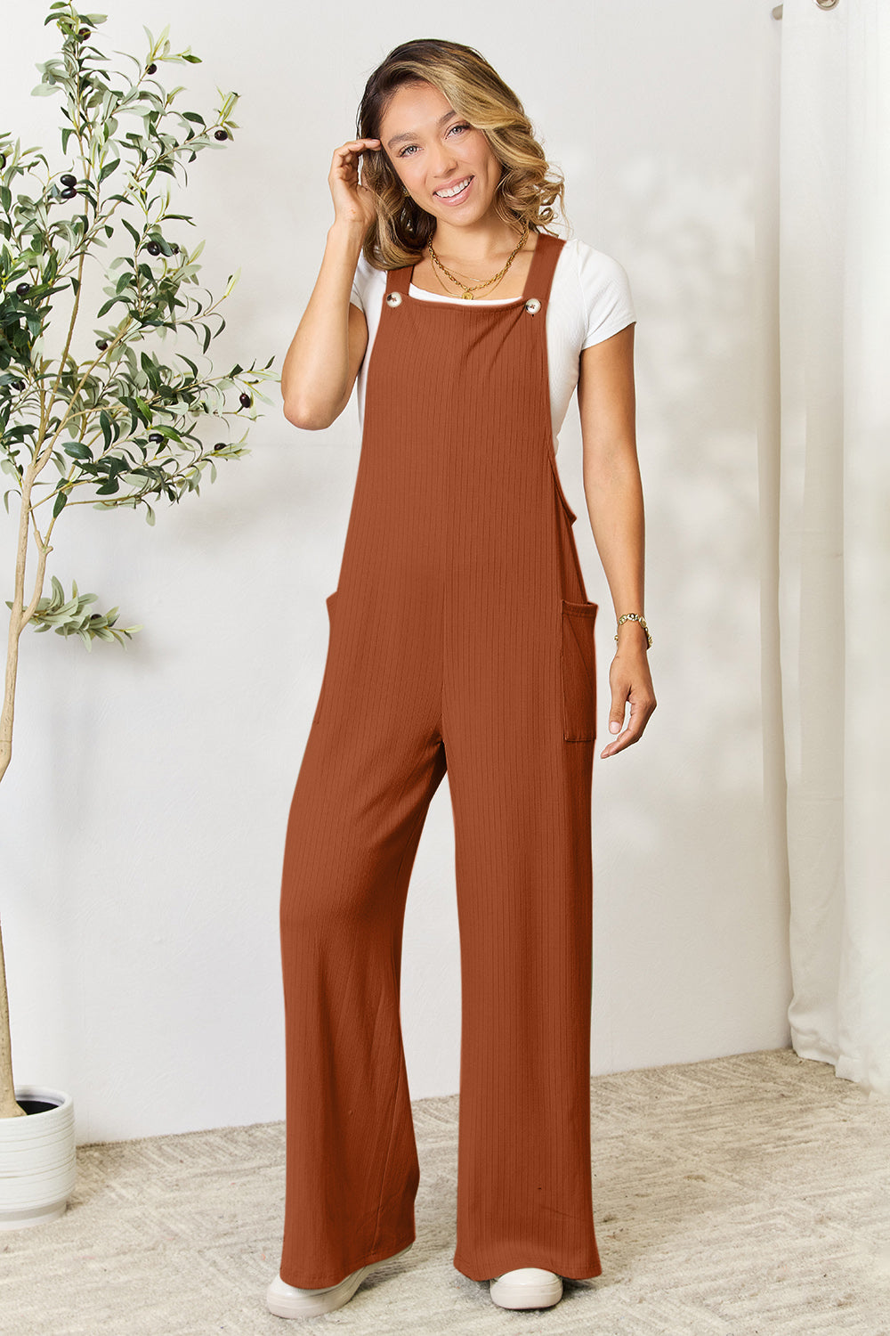 Double Take Full Size Wide Strap Overall with Pockets for a perfect OOTD – dress to impress outfits from Amexza