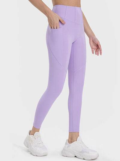 Millennia Pocketed High Waist Active Leggings - Amexza