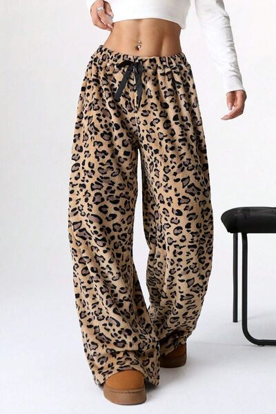 Leopard Wide Leg Pants Leopard for a perfect OOTD – dress to impress outfits from Amexza