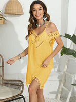 Tassel Scoop Neck Wide Strap Cover-Up for a perfect OOTD – dress to impress outfits from Amexza