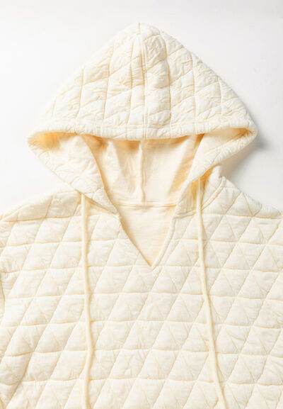 Drawstring Quilted Hooded Top and Shorts Set for a perfect OOTD – dress to impress outfits from Amexza