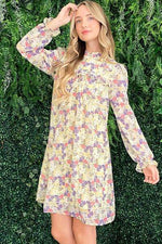 And The Why Floral Mock Neck Flounce Sleeve Dress for a perfect OOTD – dress to impress outfits from Amexza