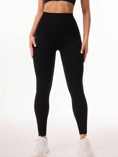 Pocketed High Waist Active Leggings - Amexza