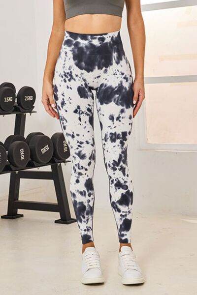 Tie-Dye High Waist Active Leggings White for a perfect OOTD – dress to impress outfits from Amexza