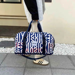 Oxford Cloth Printed Travel Bag Navy One Size for a perfect OOTD – dress to impress outfits from Amexza