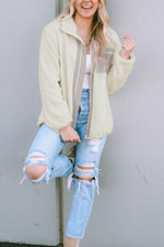 Chest Pocket Zip Up Fleece Jacket - Amexza