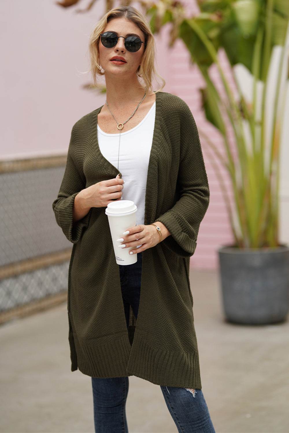 Open Front Long Sleeve Cardigan for a perfect OOTD – dress to impress outfits from Amexza