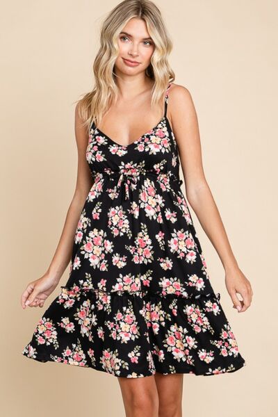 Culture Code Full Size Floral Frill Cami Dress Black for a perfect OOTD – dress to impress outfits from Amexza