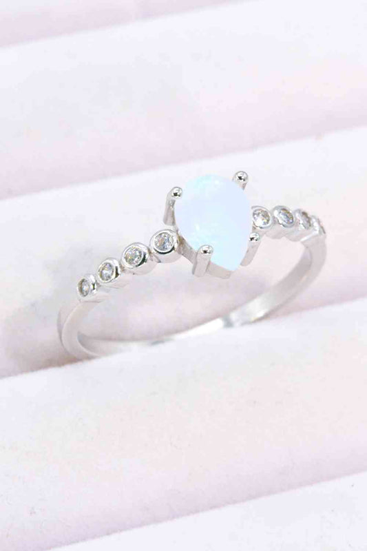 Teardrop Natural Moonstone Ring Moonstone for a perfect OOTD – dress to impress outfits from Amexza