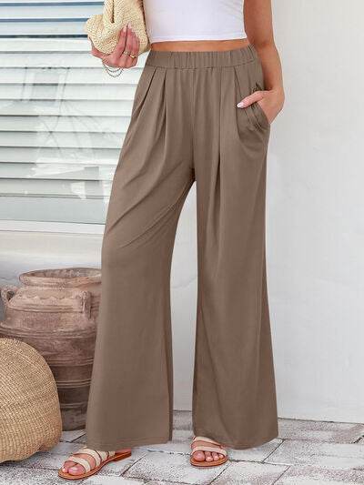 Elastic Waist Wide Leg Pants for a perfect OOTD – dress to impress outfits from Amexza