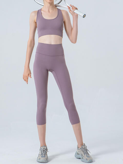 Wide Waistband Cropped Sports Leggings for a perfect OOTD – dress to impress outfits from Amexza