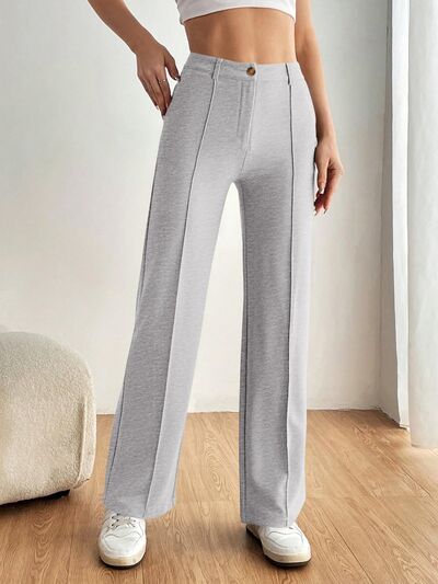 High Waist Wide Leg Pants Light Gray for a perfect OOTD – dress to impress outfits from Amexza