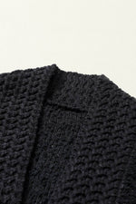 Solid Color Open Front Cardigan - Amexza