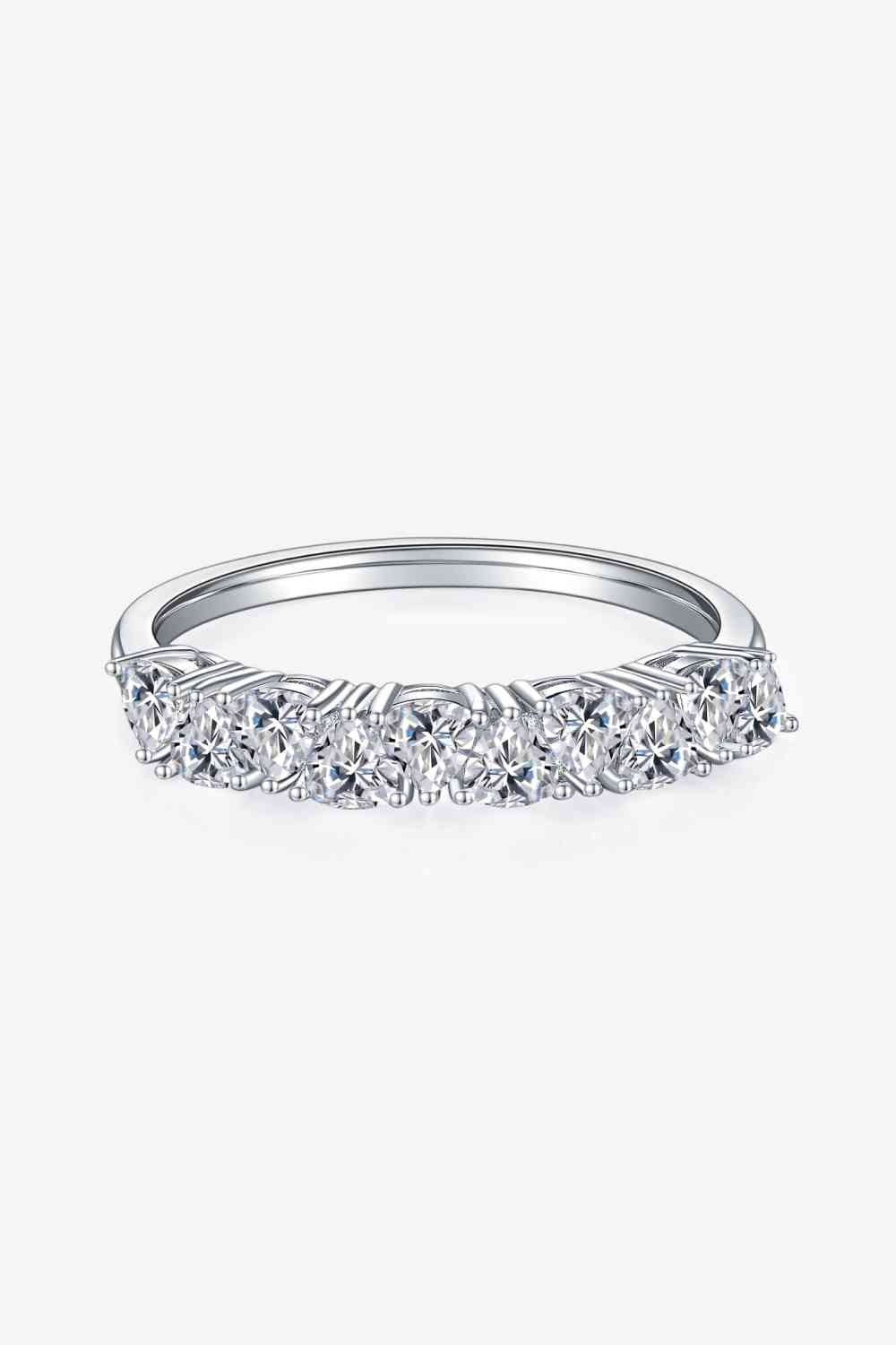 1 Carat Moissanite 925 Sterling Silver Half-Eternity Ring for a perfect OOTD – dress to impress outfits from Amexza